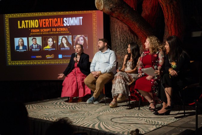Seriina Covarrubias on a panel at the Latino Vertical Summit